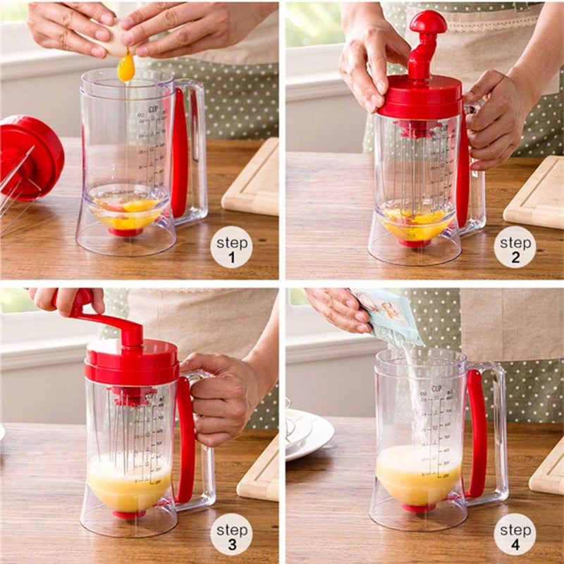 Acrodi Pancake & Cupcake Mixer Batter Dispenser Perfect Baking Tool Bakeware Maker with Measuring Label - Image 4